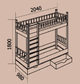 Кровать Фант 2-х ярусная деревянная с фигурными спинками