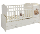 Детская кровать - трансформер КТМ Мишки решетка